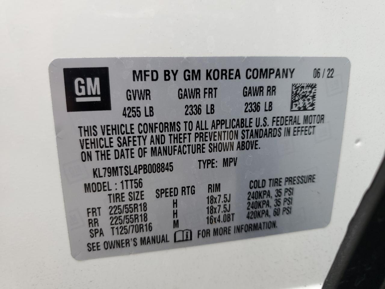 2023 Chevrolet Trailblazer Rs VIN: KL79MTSL4PB008845 Lot: 83830985