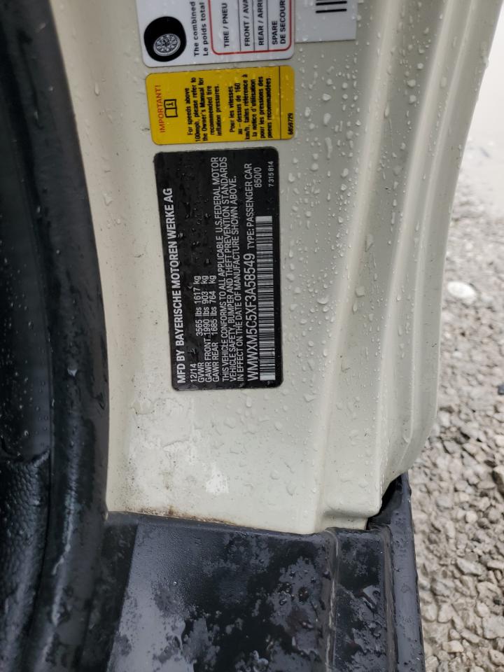 2015 Mini Cooper VIN: WMWXM5C5XF3A58549 Lot: 80888805