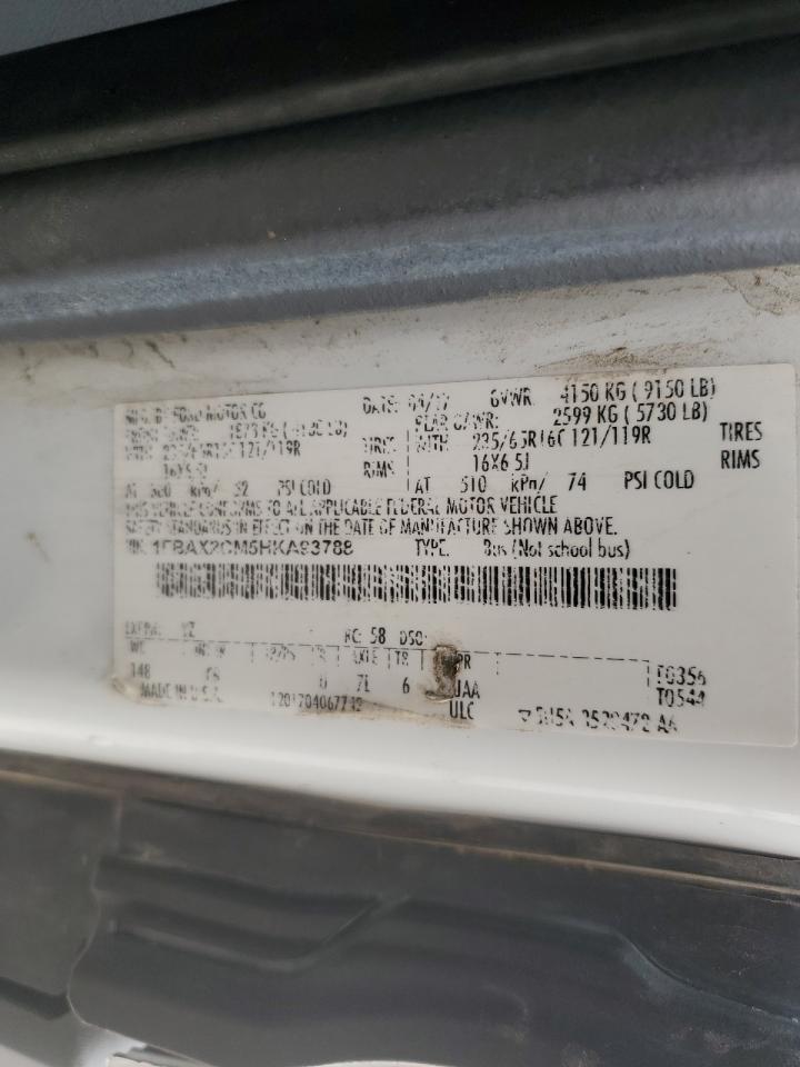 2017 Ford Transit T-350 VIN: 1FBAX2CM5HKA93788 Lot: 84574935