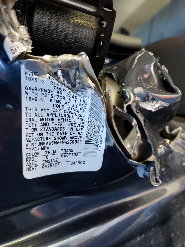 2015 Nissan Rogue Select S VIN: JN8AS5MV6FW258938 Lot: 81189355