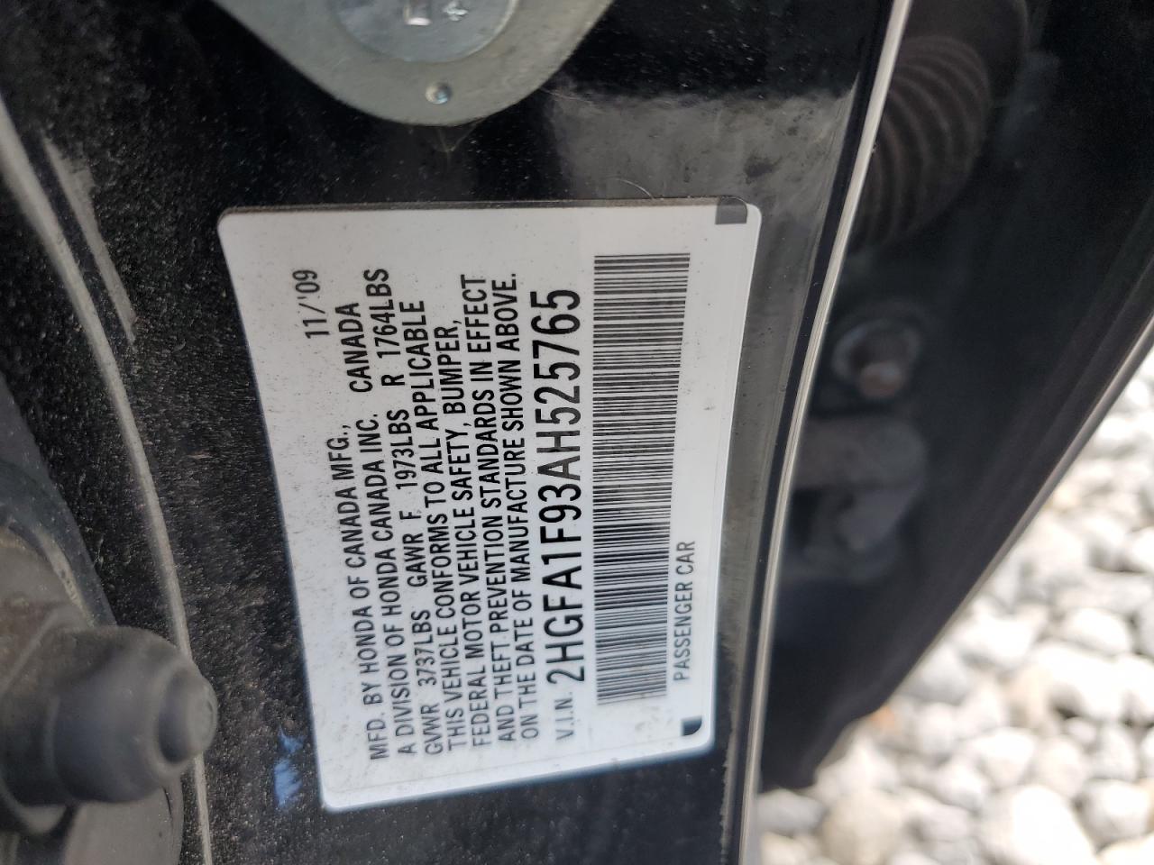 2010 Honda Civic Exl VIN: 2HGFA1F93AH525765 Lot: 81849205