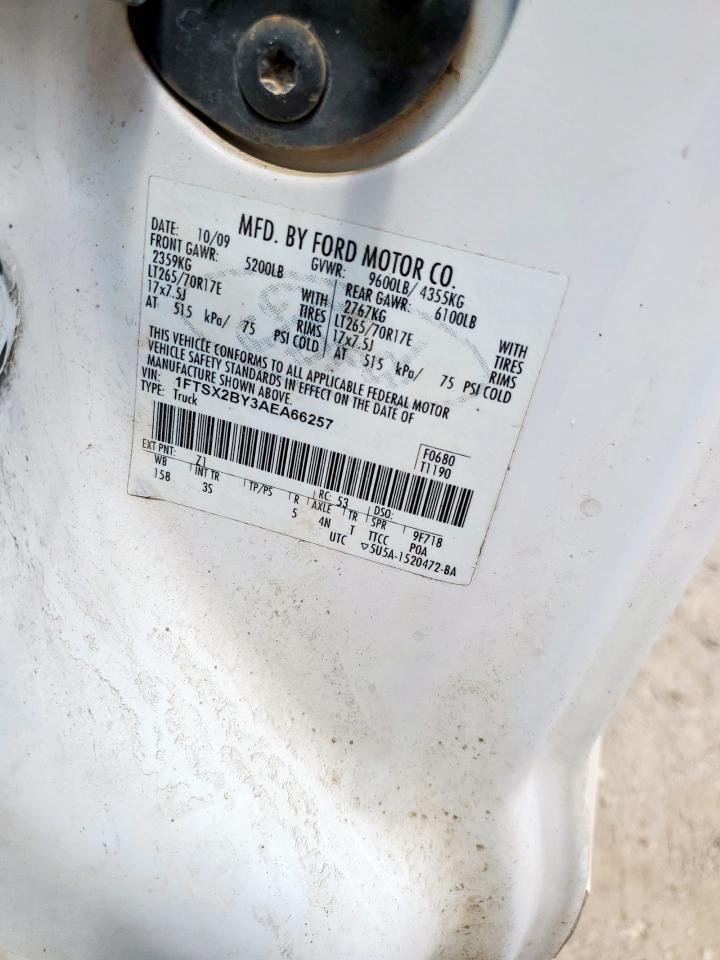 2010 Ford F250 Super Duty VIN: 1FTSX2BY3AEA66257 Lot: 70280255