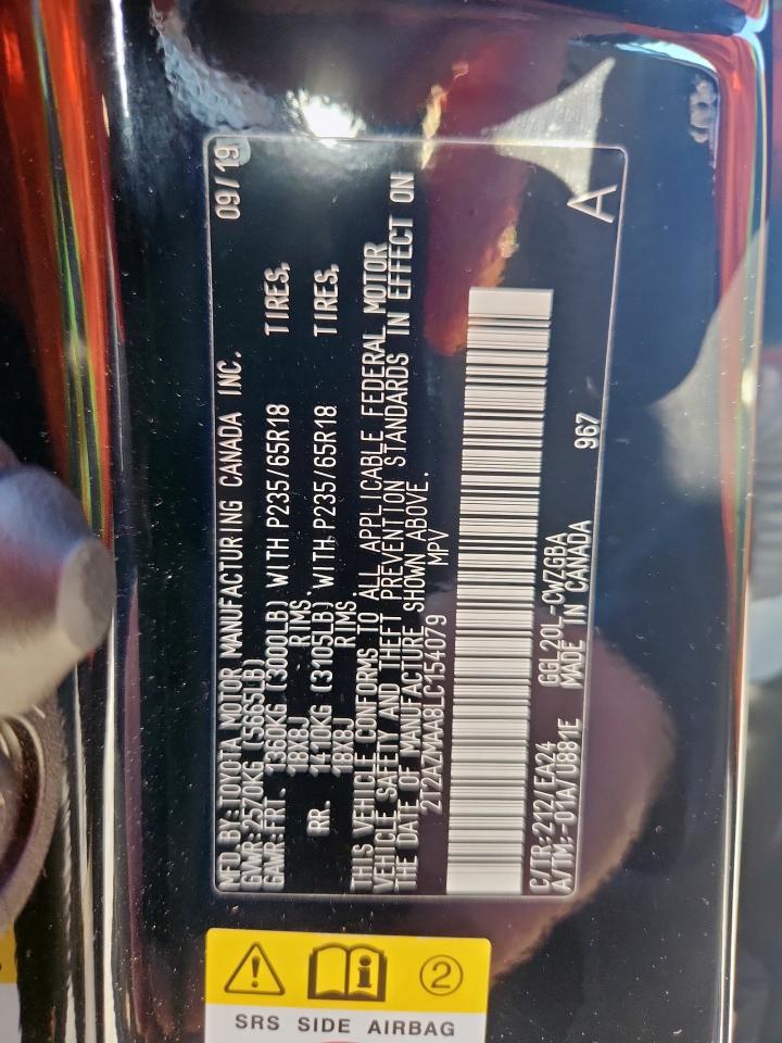 2020 Lexus Rx 350 Base VIN: 2T2AZMAA8LC154079 Lot: 71979535