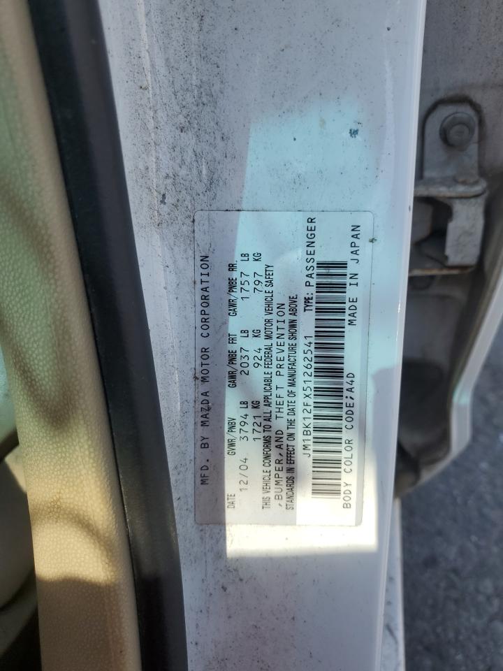 2005 Mazda 3 I VIN: JM1BK12FX51262541 Lot: 81559535
