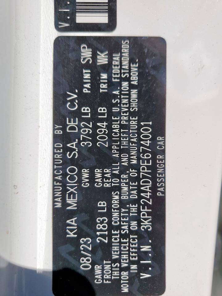 2023 Kia Forte Lx VIN: 3KPF24AD7PE674001 Lot: 82169985