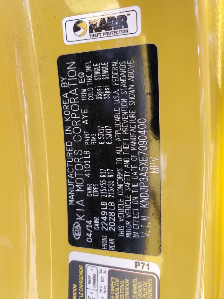 2014 Kia Soul + VIN: KNDJP3A5XE7090400 Lot: 71559705