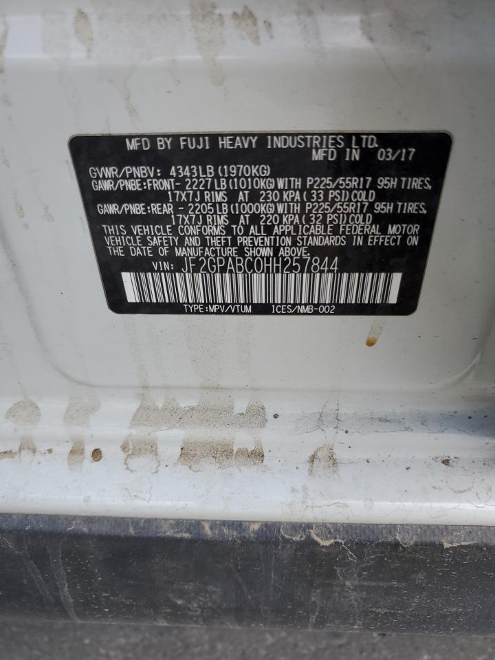 2017 Subaru Crosstrek Premium VIN: JF2GPABC0HH257844 Lot: 80539405