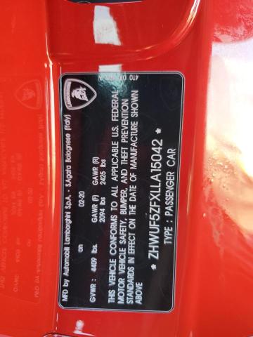 2020 LAMBORGHINI HURACAN EVO  