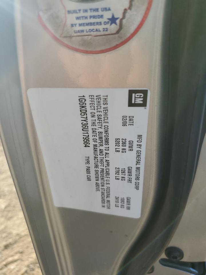 2006 Cadillac Dts VIN: 1G6KD57Y36U179564 Lot: 80989965