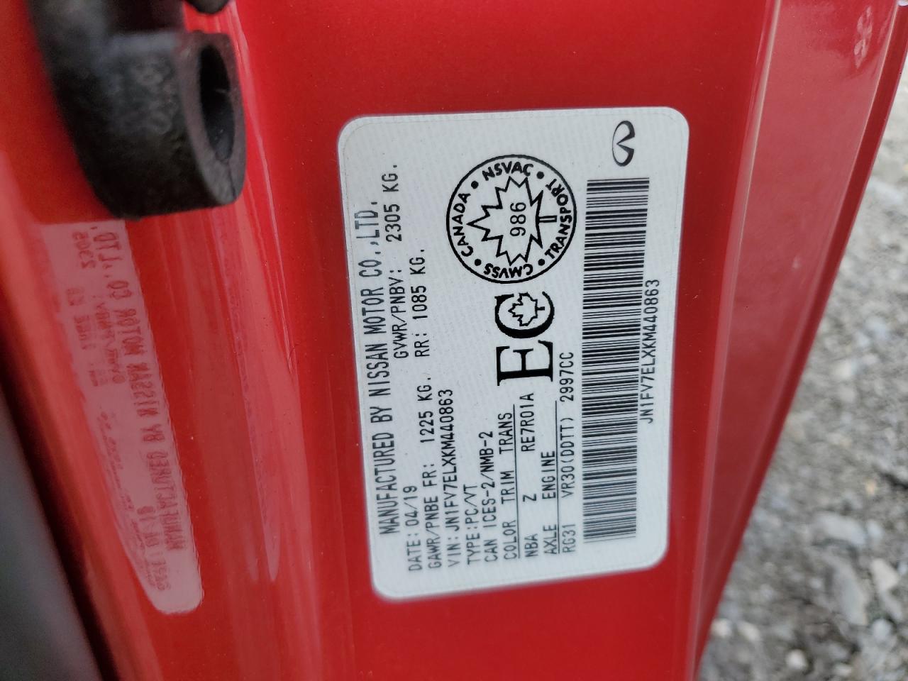 2019 Infiniti Q60 Red Sport 400 VIN: JN1FV7ELXKM440863 Lot: 80817545