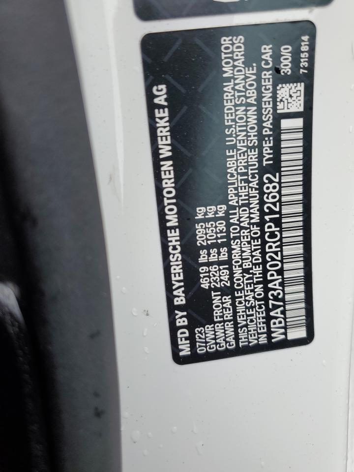 2024 BMW 430Xi VIN: WBA73AP02RCP12682 Lot: 80265605