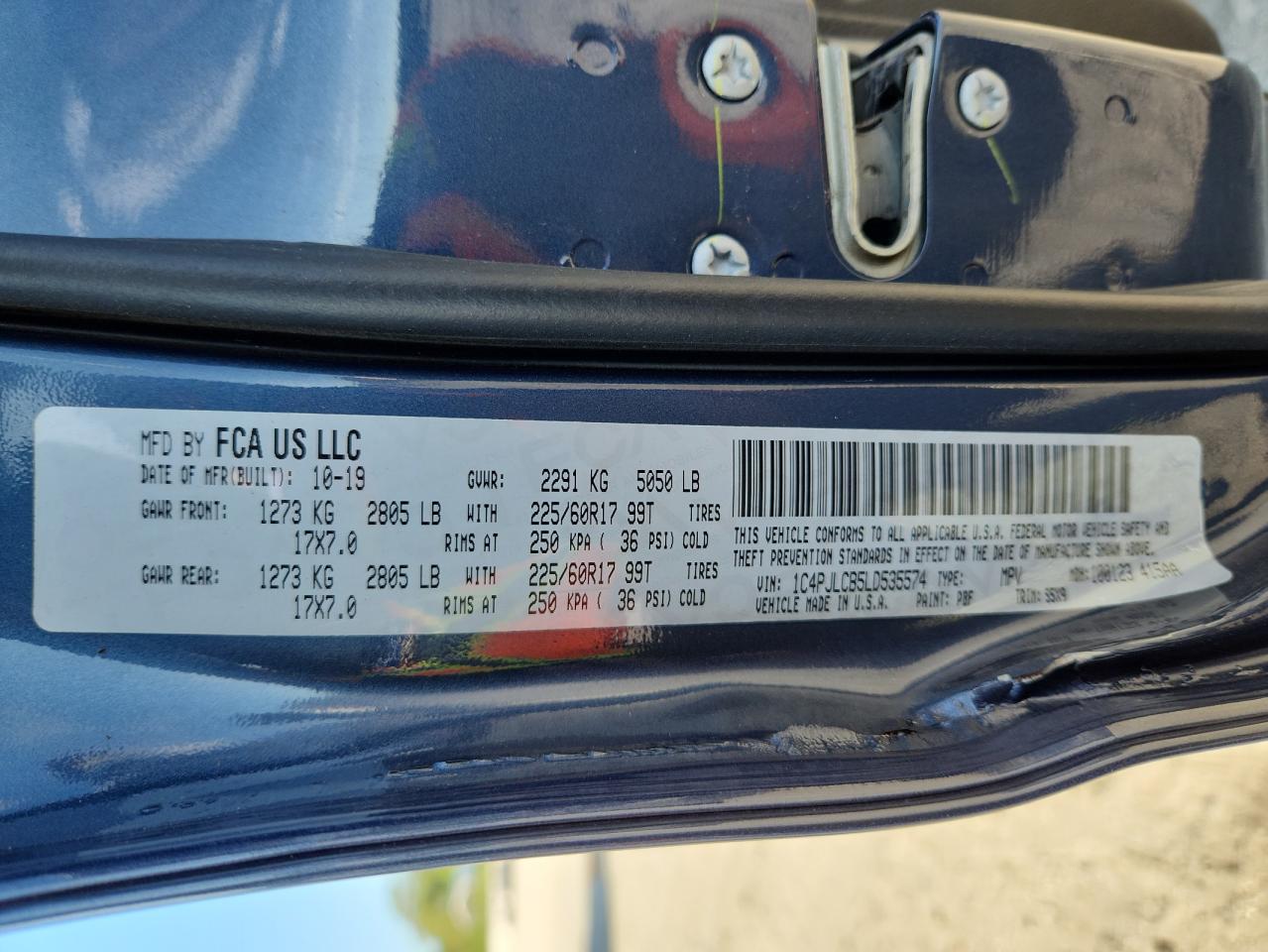 2020 Jeep Cherokee Latitude VIN: 1C4PJLCB5LD535574 Lot: 72026095
