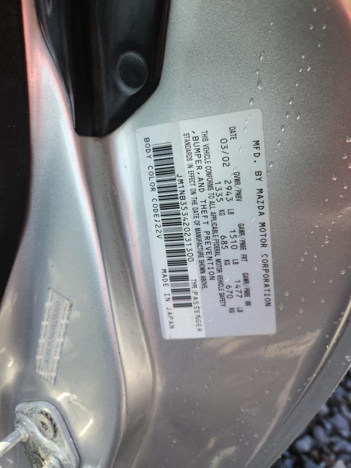 2002 Mazda Mx-5 Miata Base VIN: JM1NB353420231300 Lot: 69228805