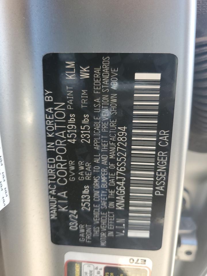 2025 Kia K5 Gt Line VIN: KNAG64J76S5272894 Lot: 70784735