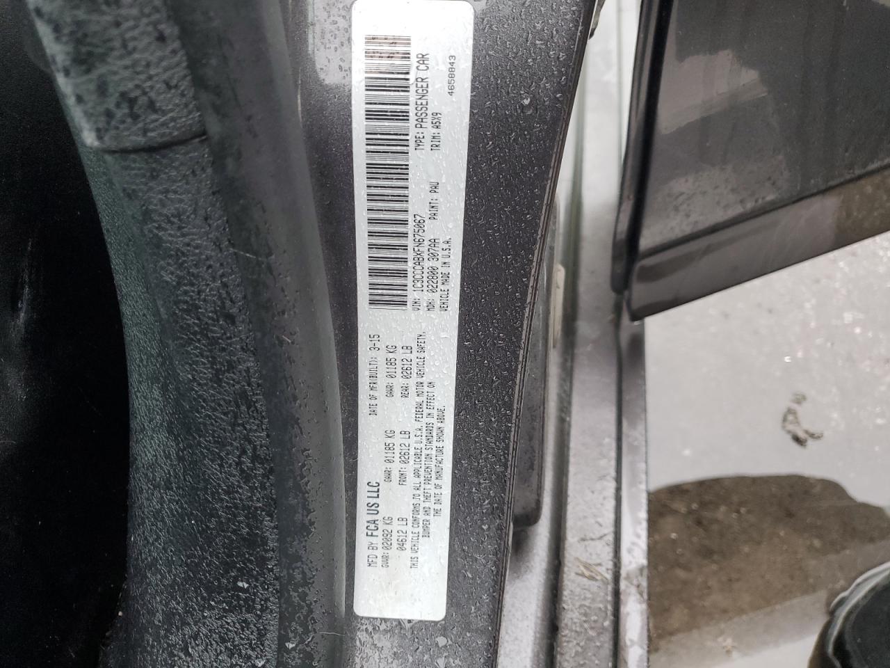 2015 Chrysler 200 Limited VIN: 1C3CCCABXFN675067 Lot: 83825665