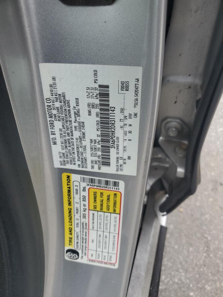 2013 Ford Fusion Se VIN: 3FA6P0HR2DR311143 Lot: 80758035