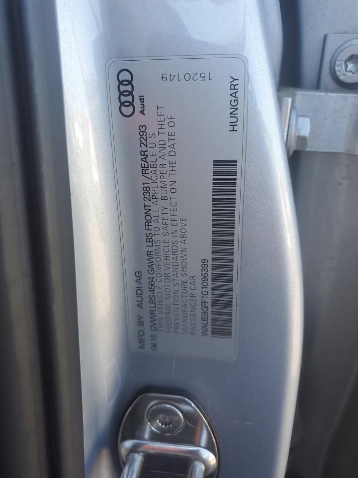 2016 Audi A3 Premium Plus VIN: WAUE8GFF1G1096399 Lot: 81282435