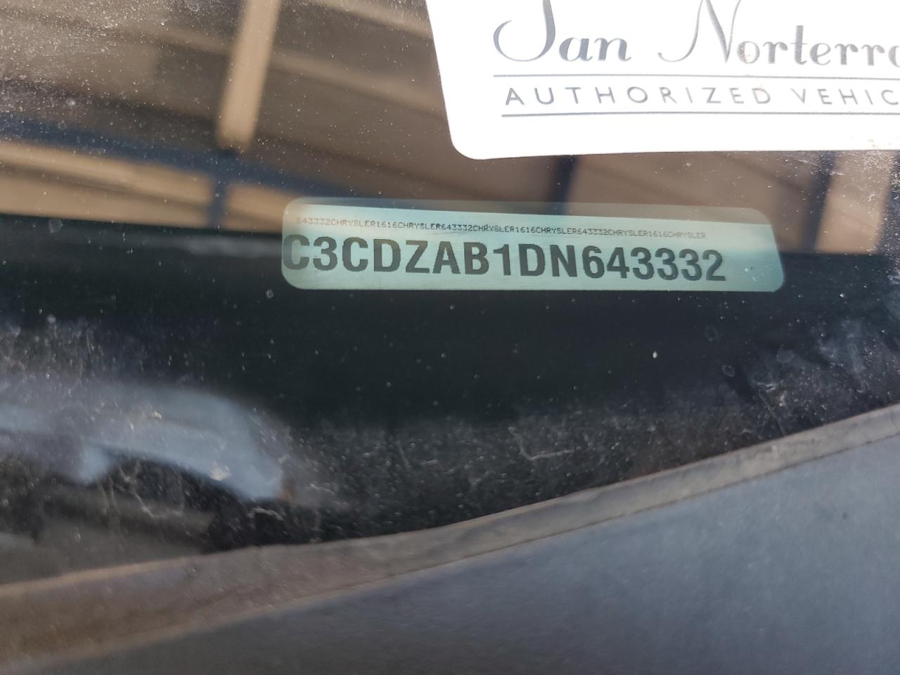 2013 Dodge Avenger Se VIN: 1C3CDZAB1DN643332 Lot: 81488955