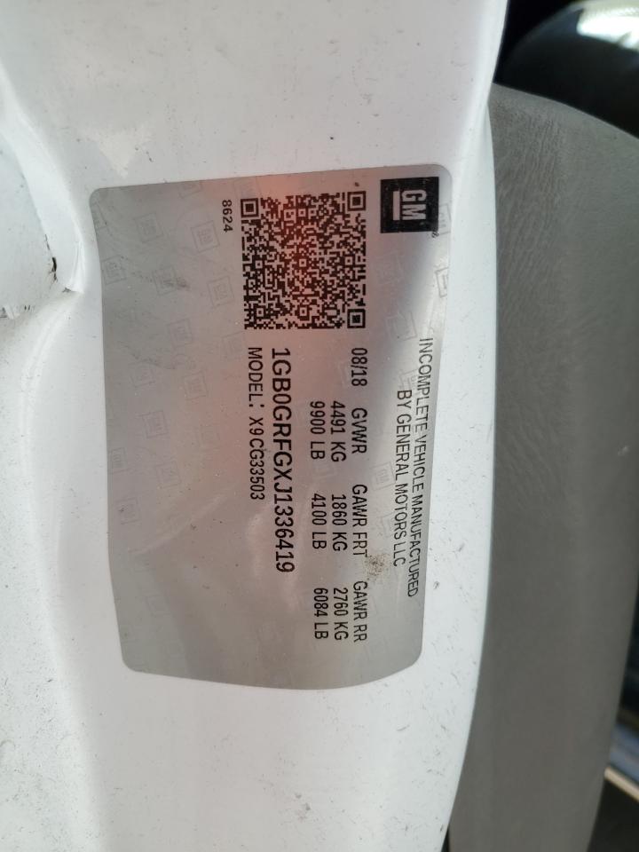 2018 Chevrolet Express G3500 VIN: 1GB0GRFGXJ1336419 Lot: 80824855