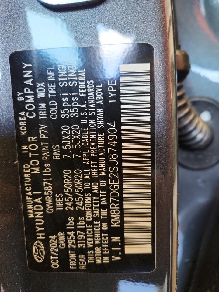 2025 Hyundai Palisade Calligraphy VIN: KM8R7DGE2SU874904 Lot: 70821405