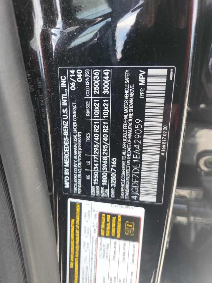 2014 Mercedes-Benz Gl 550 4Matic VIN: 4JGDF7DE1EA429059 Lot: 71484495