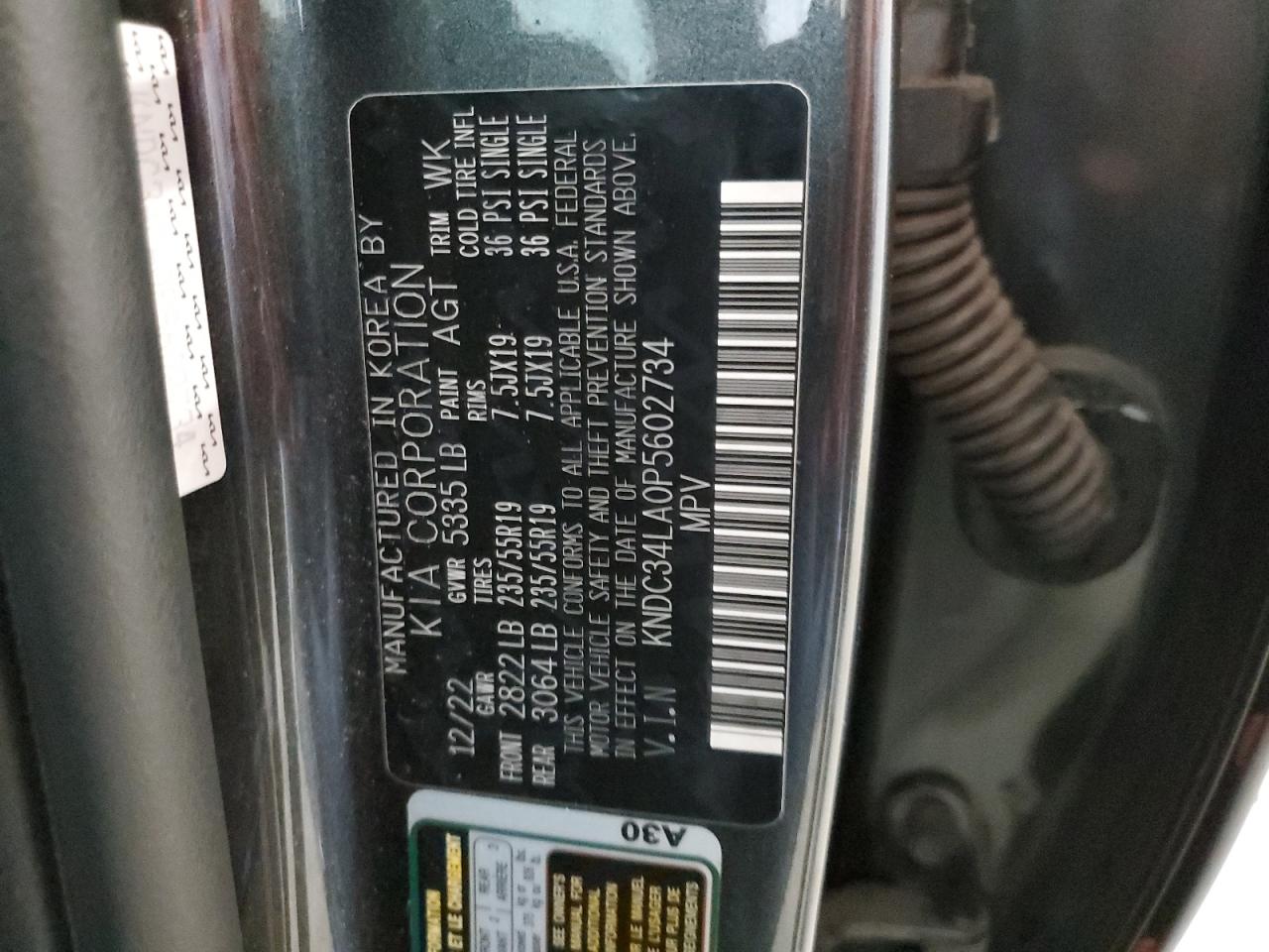 2023 Kia Ev6 Light VIN: KNDC34LA0P5602734 Lot: 84434345