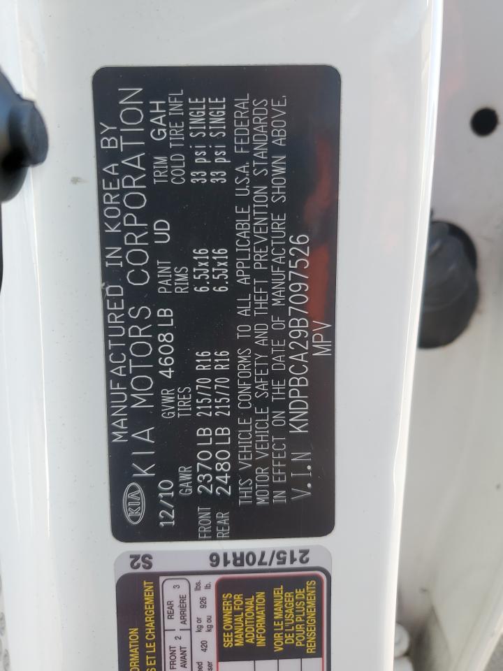 2011 Kia Sportage Lx VIN: KNDPBCA29B7097526 Lot: 71042035