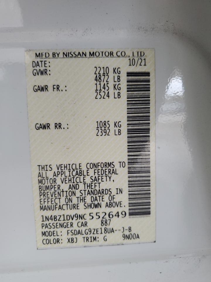 2022 Nissan Leaf Sl Plus VIN: 1N4BZ1DV9NC552649 Lot: 83961085