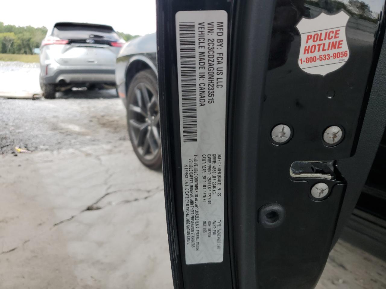 2022 Dodge Challenger Sxt VIN: 2C3CDZAG0NH233515 Lot: 71951475