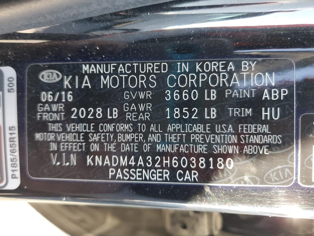 2017 Kia Rio Lx VIN: KNADM4A32H6038180 Lot: 81776185