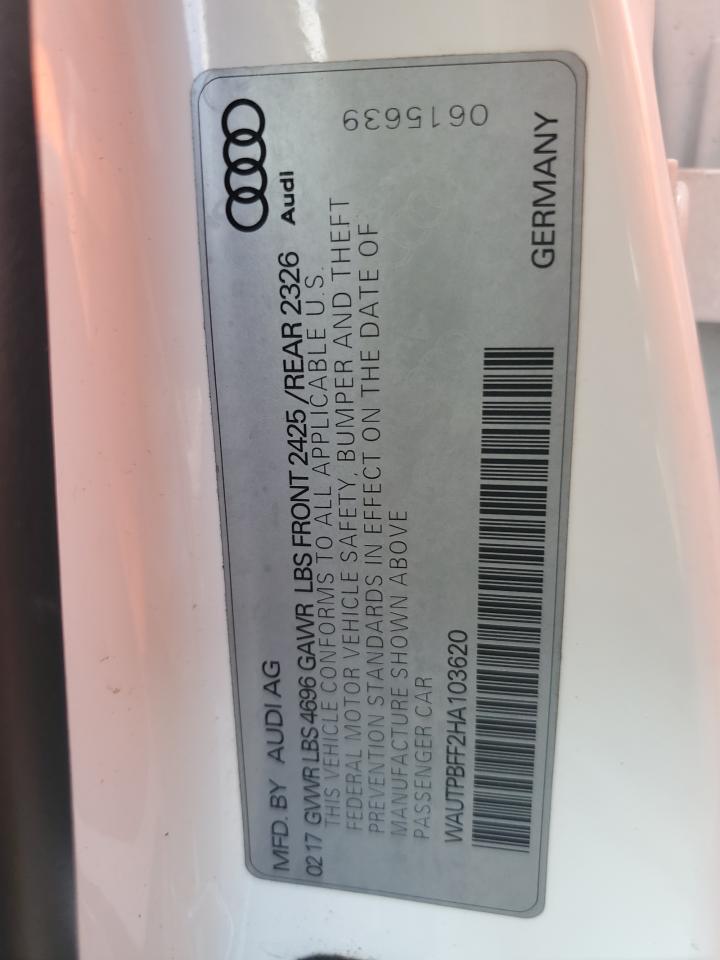 2017 Audi A3 E-Tron Premium Plus VIN: WAUTPBFF2HA103620 Lot: 80679375