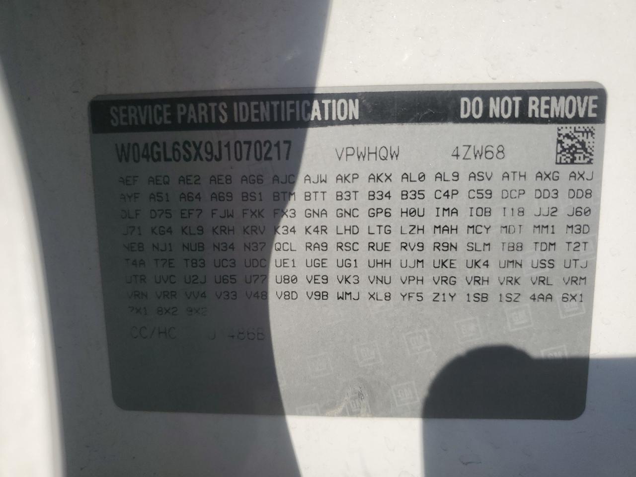 2018 Buick Regal Preferred VIN: W04GL6SX9J1070217 Lot: 80663905