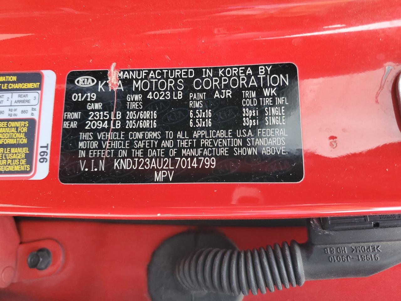 2020 Kia Soul Lx VIN: KNDJ23AU2L7014799 Lot: 81309255