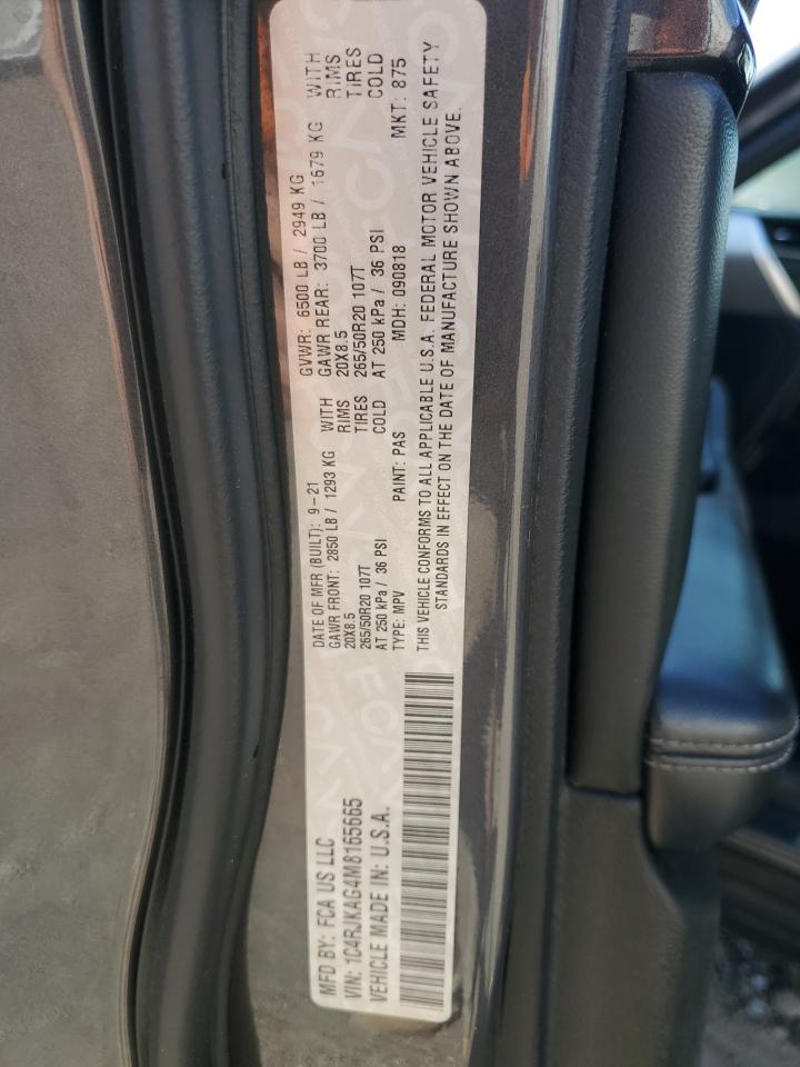 2021 Jeep Grand Cherokee L Laredo VIN: 1C4RJKAG4M8165665 Lot: 71971635