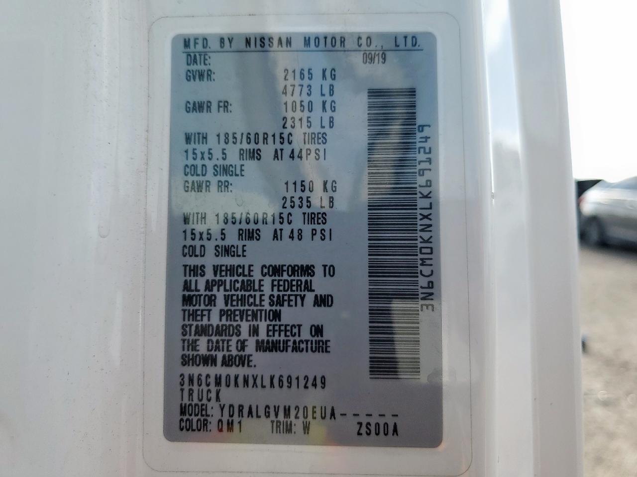 2020 Nissan Nv200 2.5S VIN: 3N6CM0KNXLK691249 Lot: 81779545