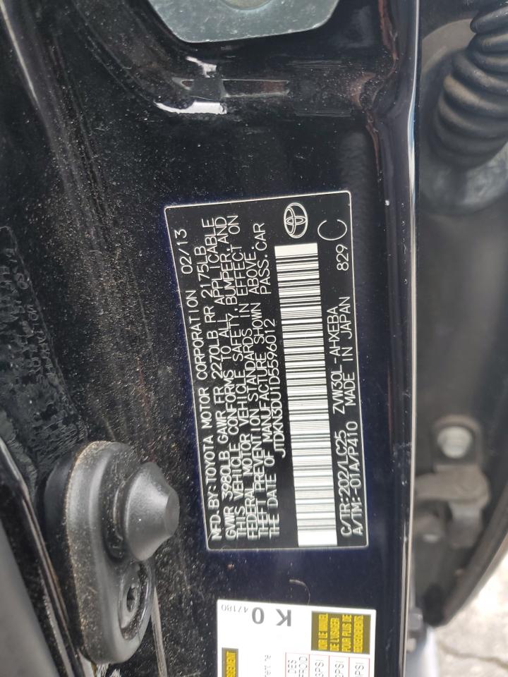 2013 Toyota Prius VIN: JTDKN3DU1D5596012 Lot: 81620065