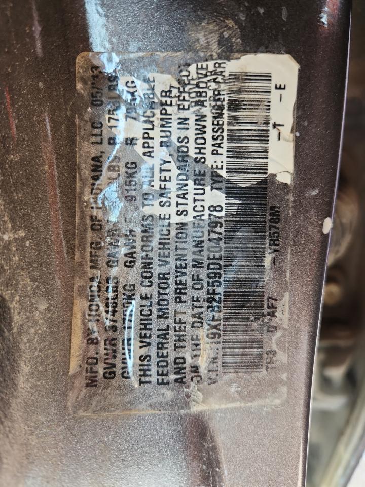 2013 Honda Civic Lx VIN: 19XFB2F59DE047978 Lot: 70097455