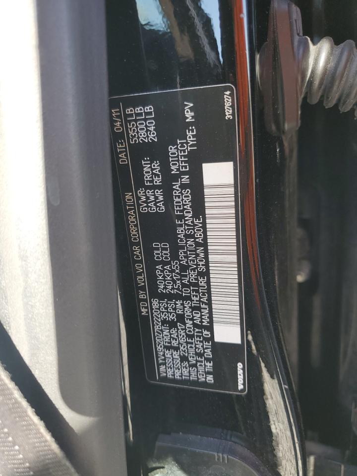 2011 Volvo Xc60 3.2 VIN: YV4952DZ7B2220186 Lot: 84383615