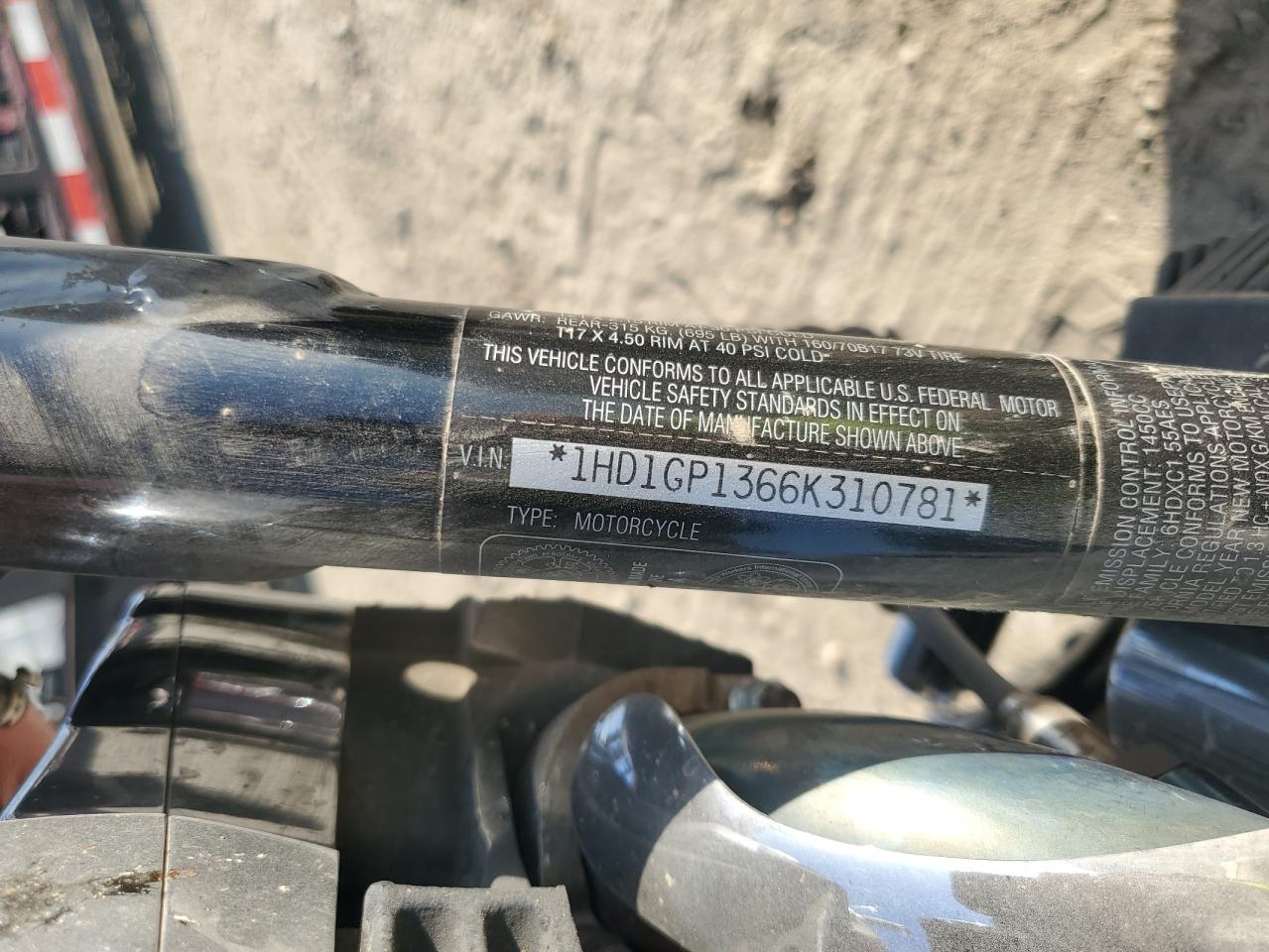 2006 Harley-Davidson Fxdwgi VIN: 1HD1GP1366K310781 Lot: 71501485