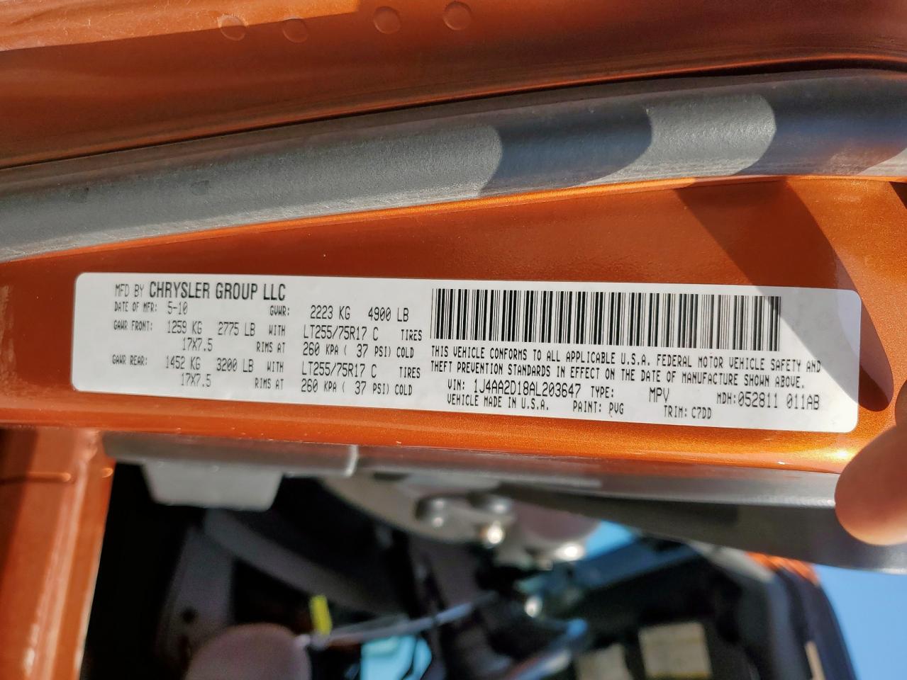 2010 Jeep Wrangler Sport VIN: 1J4AA2D18AL203647 Lot: 71699525