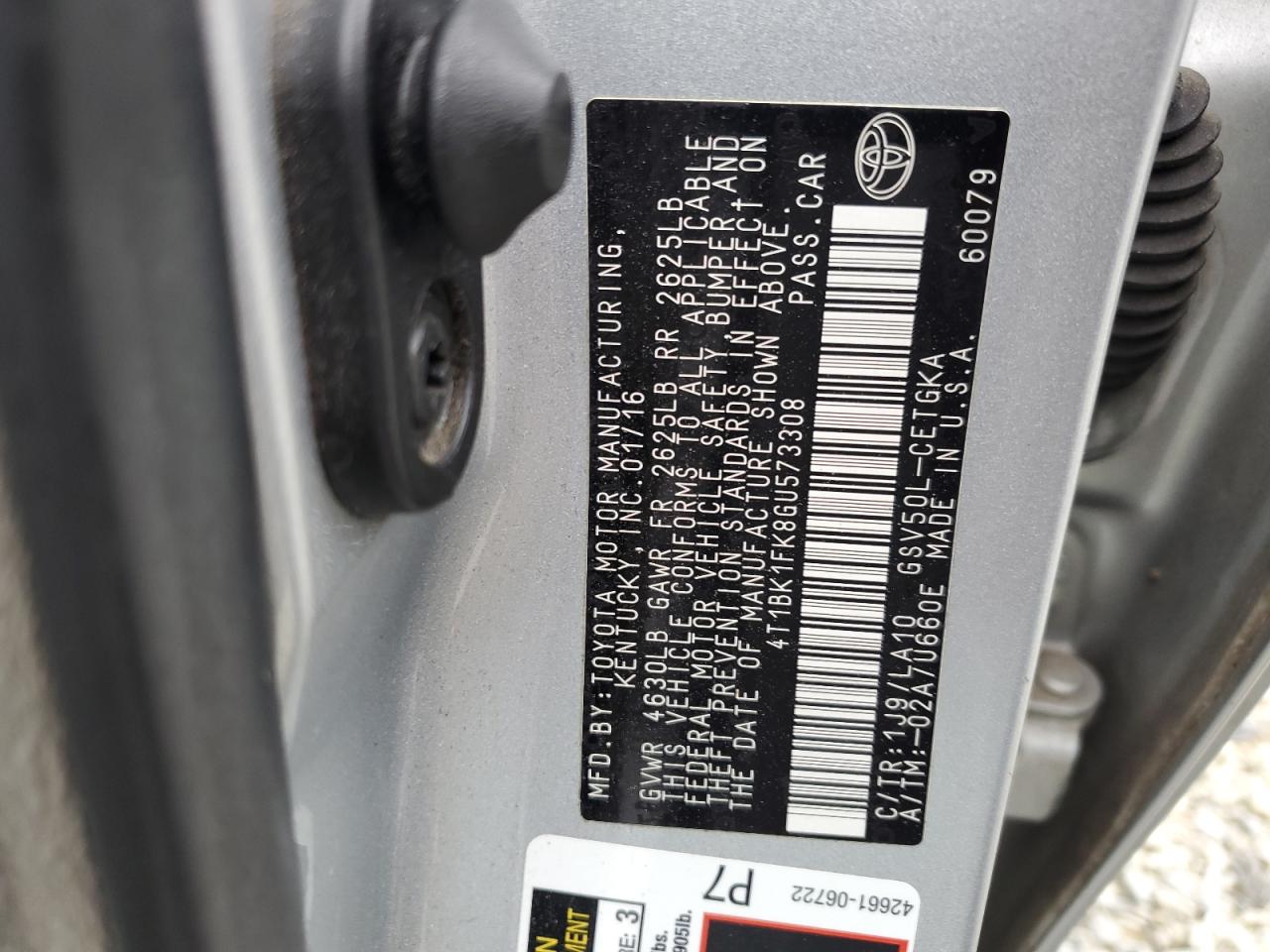 2016 Toyota Camry Xse VIN: 4T1BK1FK8GU573308 Lot: 81819565