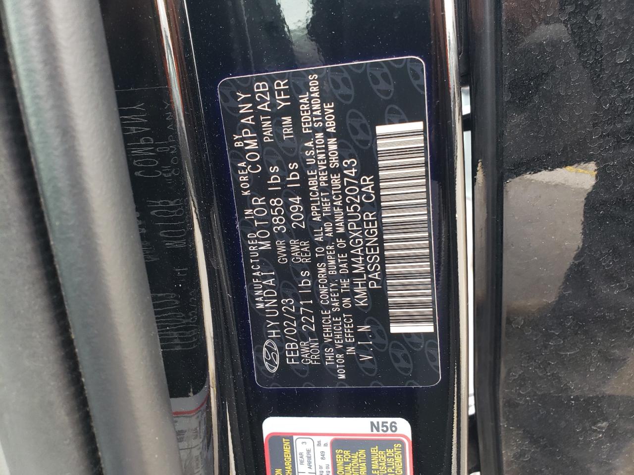 2023 Hyundai Elantra Sel VIN: KMHLM4AGXPU520743 Lot: 84186165