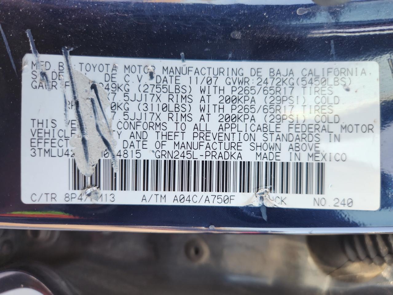 2008 Toyota Tacoma Double Cab VIN: 3TMLU42N08M014815 Lot: 81335105