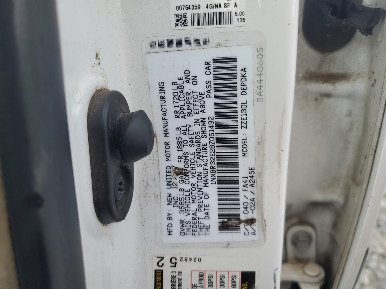 2008 Toyota Corolla Ce VIN: 1NXBR32E28Z051492 Lot: 81750285