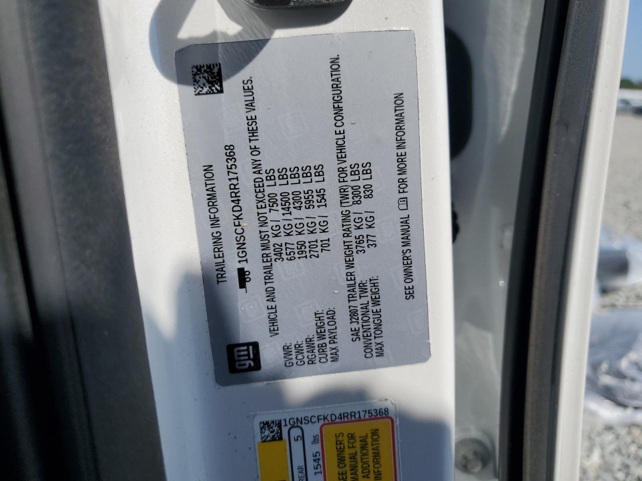 2024 Chevrolet Suburban C1500 Premier VIN: 1GNSCFKD4RR175368 Lot: 80642535