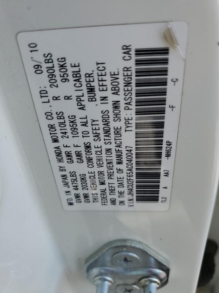 2010 Acura Tsx VIN: JH4CU2F65AC040047 Lot: 80667755