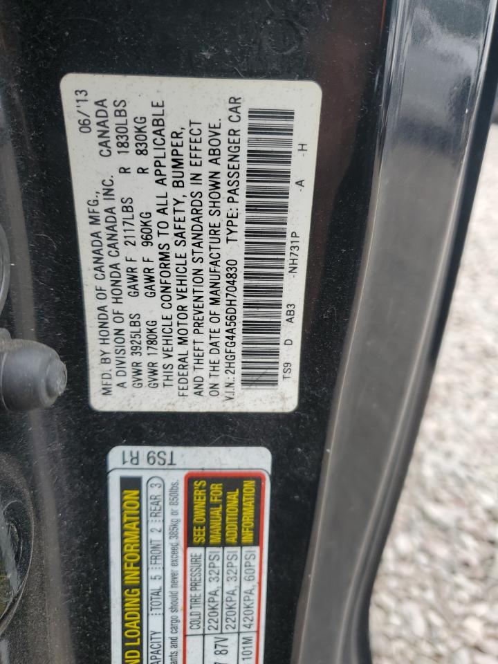 2013 Honda Civic Si VIN: 2HGFG4A56DH704830 Lot: 82086765