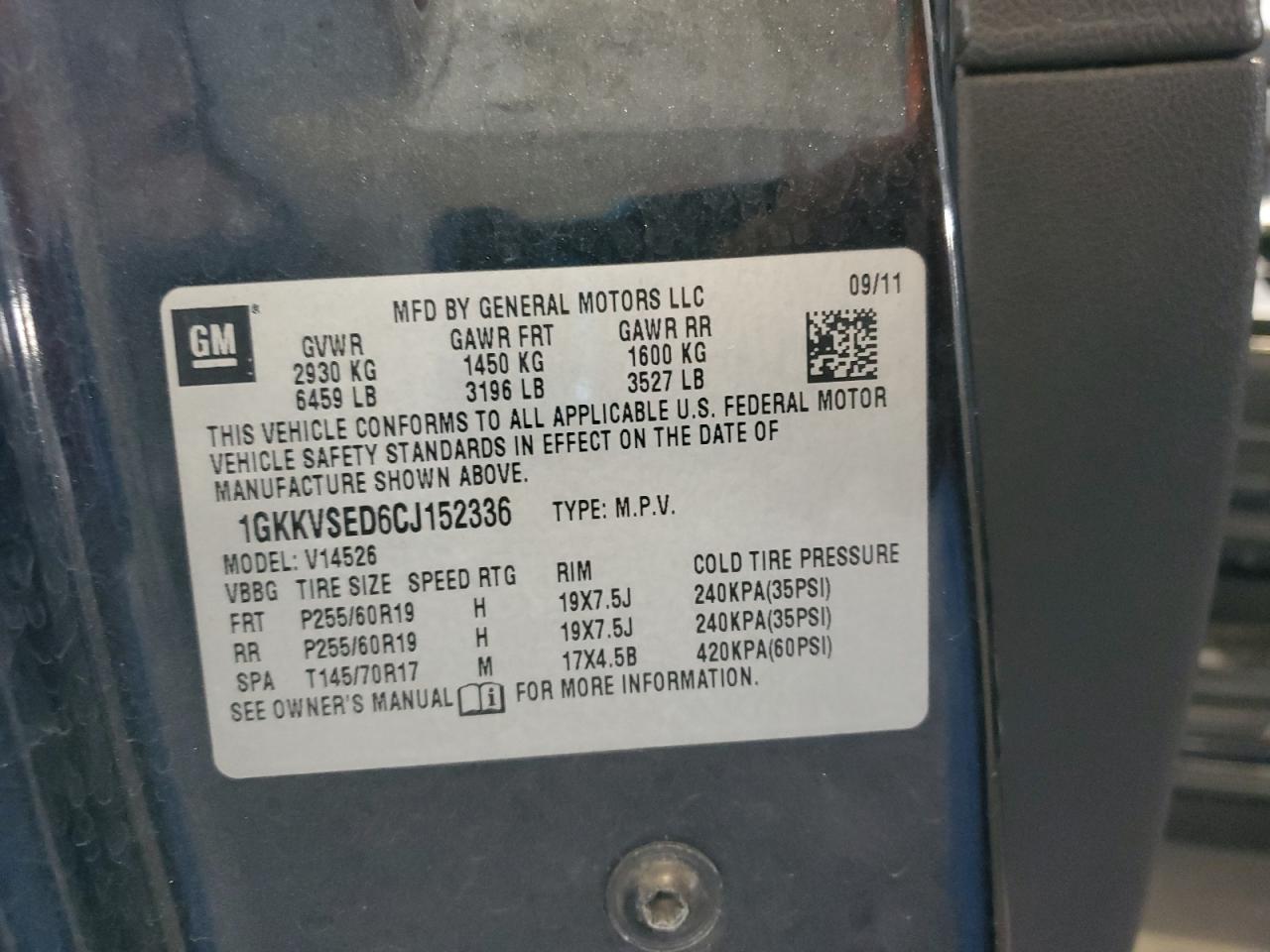 2012 GMC Acadia Slt-2 VIN: 1GKKVSED6CJ152336 Lot: 71664025