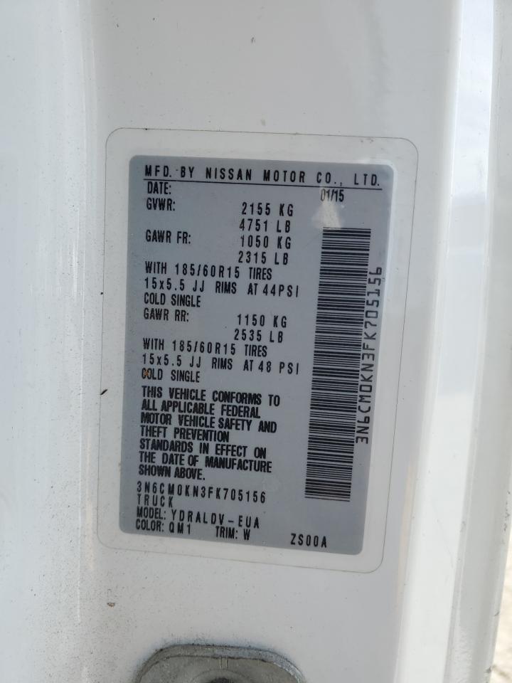 2015 Nissan Nv200 2.5S VIN: 3N6CM0KN3FK705156 Lot: 81549475
