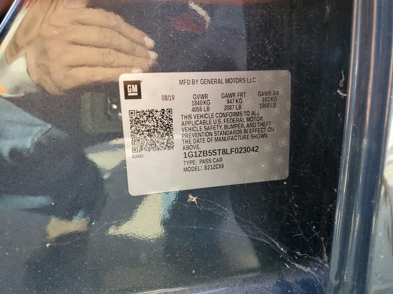 2020 Chevrolet Malibu Ls VIN: 1G1ZB5ST8LF023042 Lot: 80352845